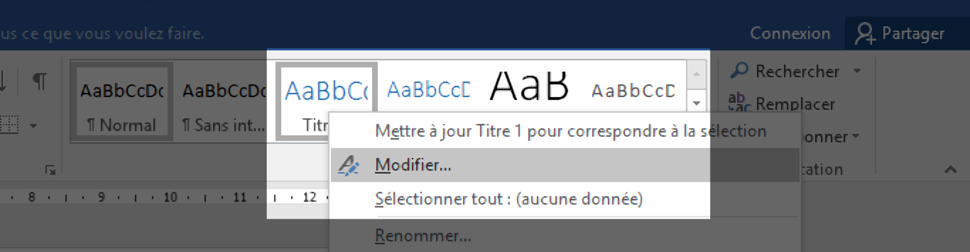 Modifier les styles du document