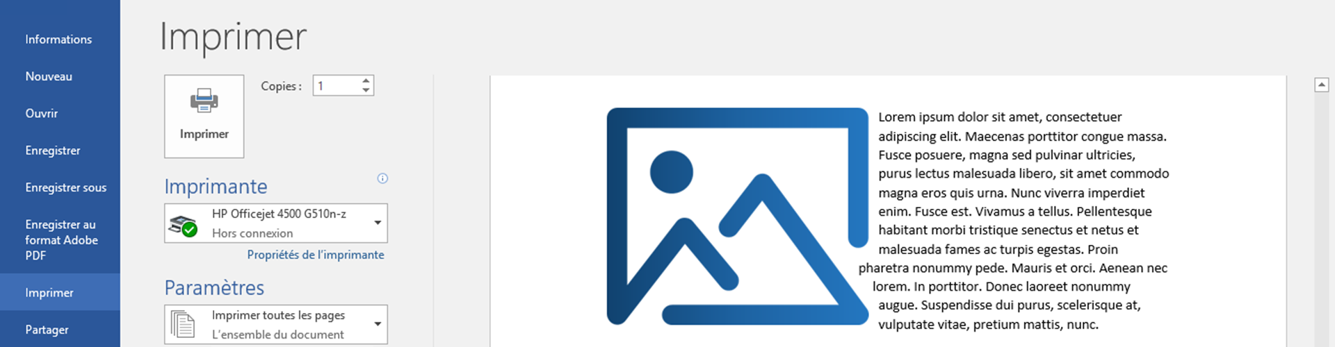 Imprimer un document