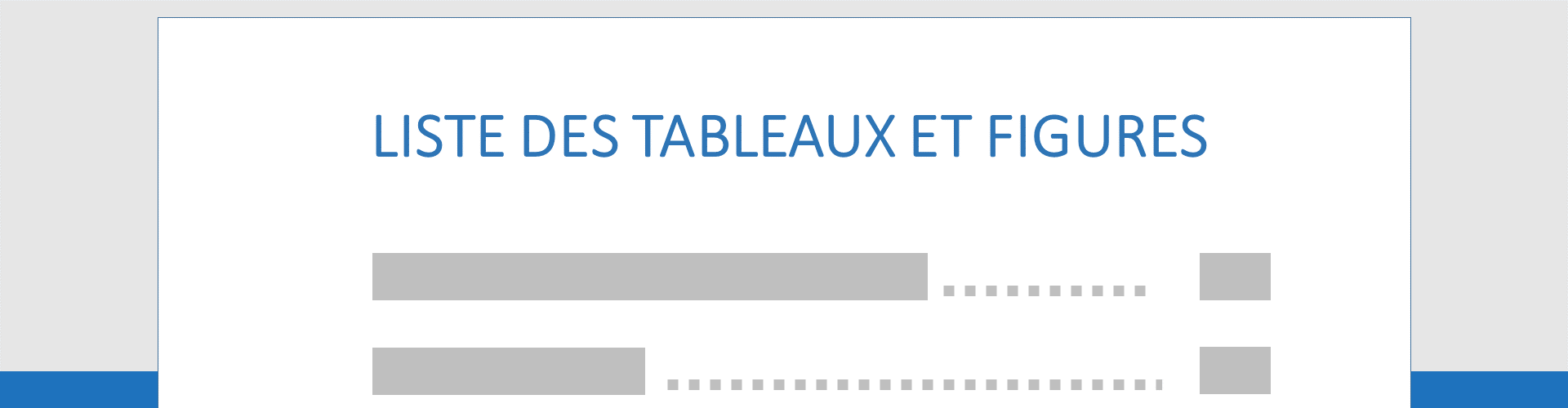 Insérer une liste des tableaux et figures