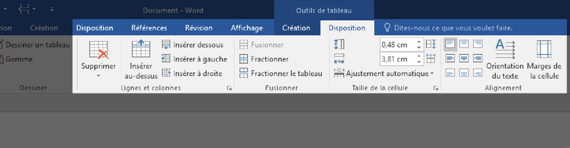 Structurer un tableau